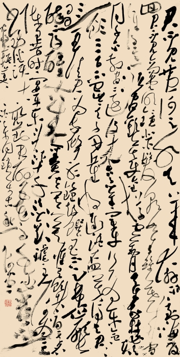 6.刘元堂 狂草《将进酒》 纸本书写 245cm×120cm 2022