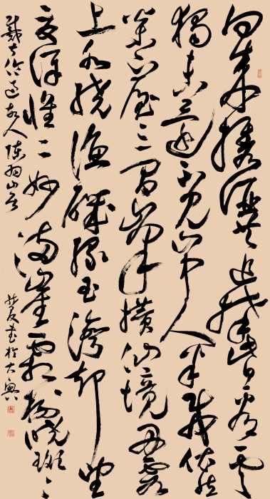 16.龙友 戴叔伦《过故人陈羽山居》 纸本书写 177cm×95cm 2022