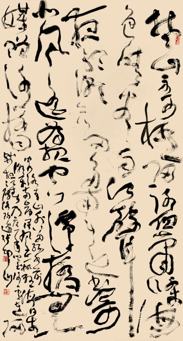 18.张坤山 唐诗二首 纸本书写 175cm×96cm 2022