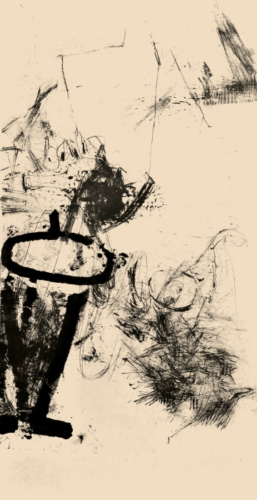 5.朱岚 无题 纸本水墨 185cm×96cm 2022 5.朱岚 无题 纸本水墨 185cm×96cm 2022