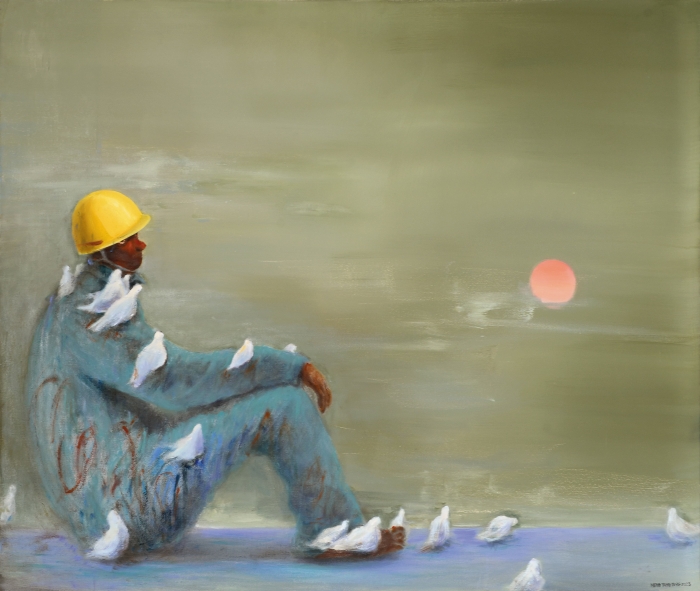 孟阳阳 黄昏故事 布面油画 140cm × 120cm (2025) 孟阳阳 黄昏故事 布面油画 140cm × 120cm (2025)