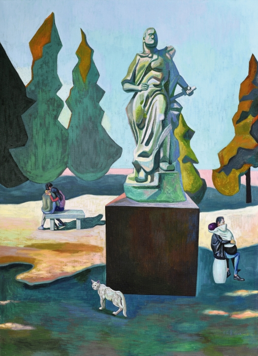 亓文章 景区里的白猫 布面油画 160cm × 220cm (2024) 亓文章 景区里的白猫 布面油画 160cm × 220cm (2024)