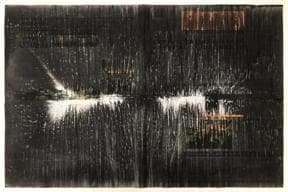 张羽 以水墨实施的一次清洗：对书写的书写77cm×55cm×7水墨装置 2017-2020