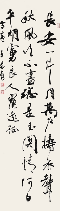 李白《子夜吴歌秋歌》138㎝×43㎝ 2021年 李白《子夜吴歌秋歌》138㎝×43㎝ 2021年