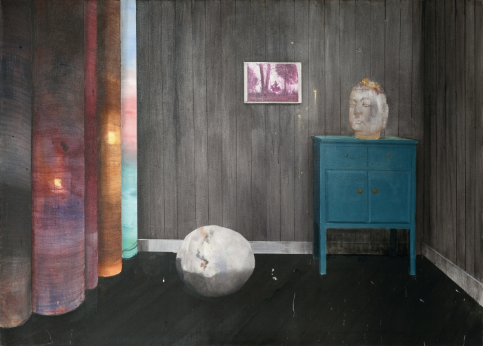 徐大卫 有佛头的房间 布面丙烯油画 250cm × 180cm (2026)