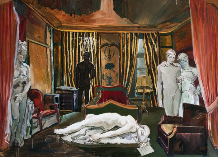 葛彦 黄黑条纹窗帘的房间 布面油画 250cm × 180cm (2017) 葛彦 黄黑条纹窗帘的房间 布面油画 250cm × 180cm (2017)