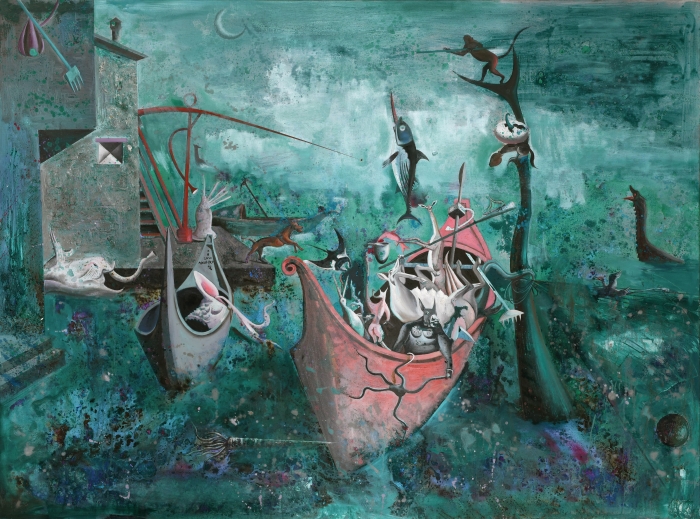 周章科 抚湖仙记·寂 布面油画 160cm ×120cm (2021) 周章科 抚湖仙记·寂 布面油画 160cm ×120cm (2021)