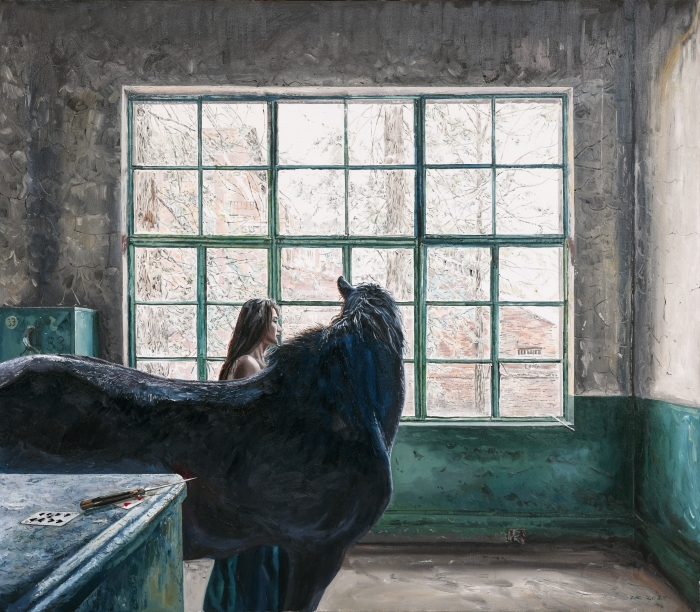 张珂 窗边 布面油画 160cm × 140cm (2021) 张珂 窗边 布面油画 160cm × 140cm (2021)